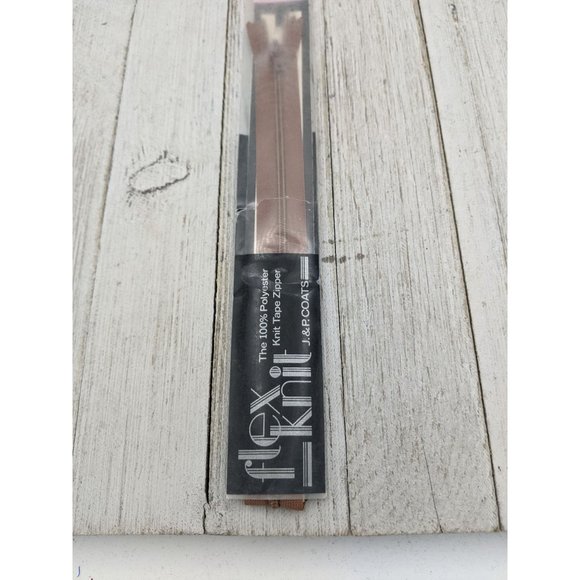 Vintage J&P Coats Flex Knit Zipper 9" London Tan 48-A - Picture 3 of 4